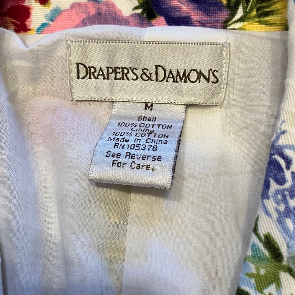 Floral Blazer in White with Multicolor Blooms - Picture 4 of 12